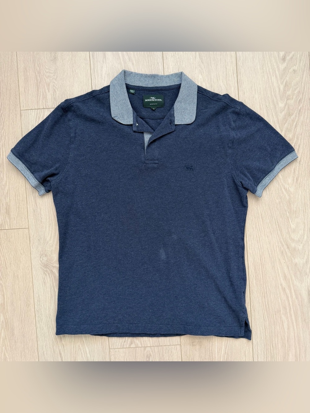 Rodd & Gunn Men’s New Haven Knit Polo Shirt Sports Fit Navy Blue Size Large